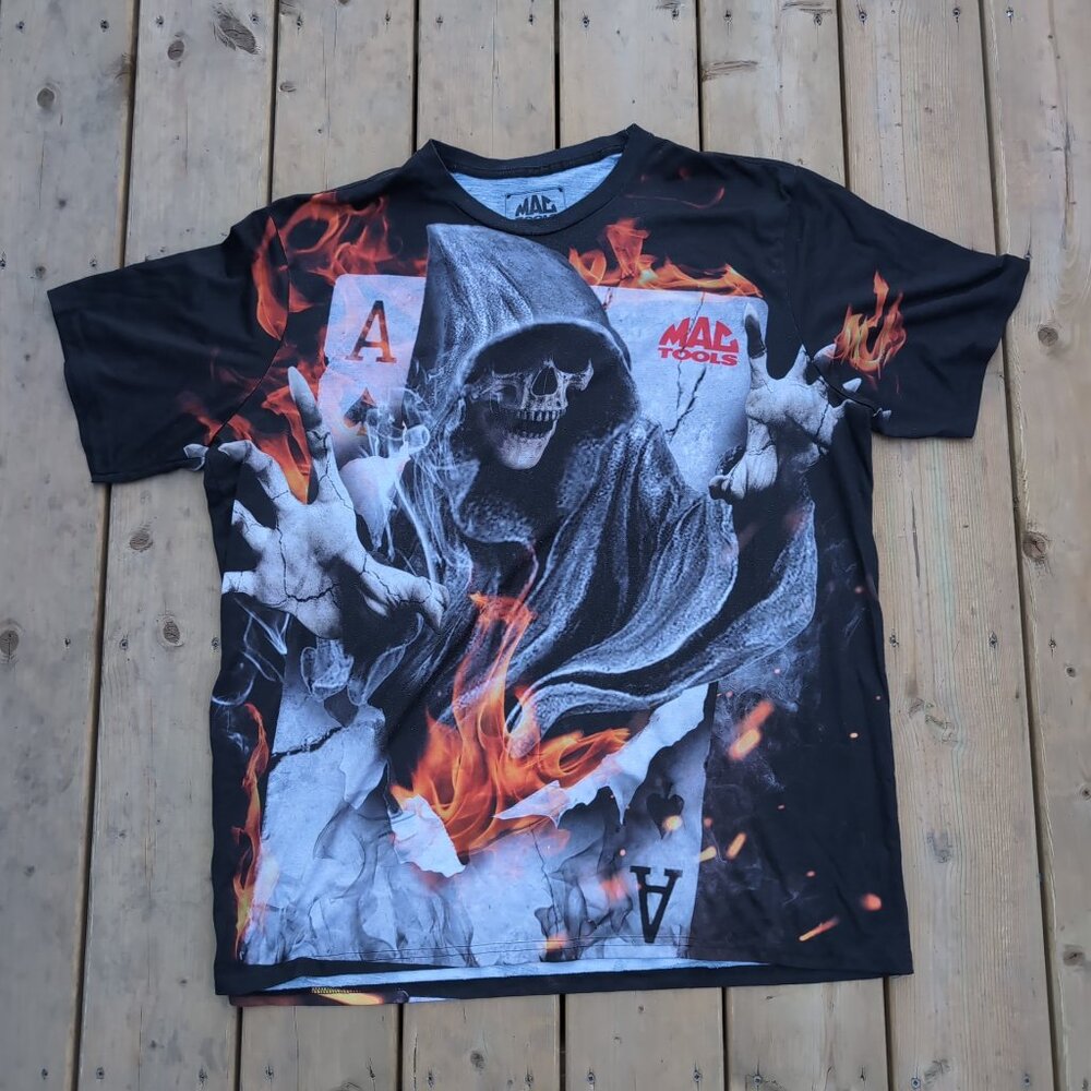 Mac Tools Grim Reaper Flame Graphic T-Shirt Black – Men’s XL